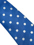 Medium electric blue tie with white polka spots